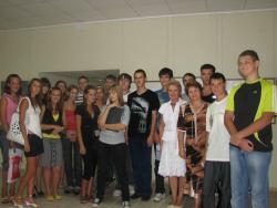 Н.М.Воверис и школьники после лекции "Дворцы ГРМ"
